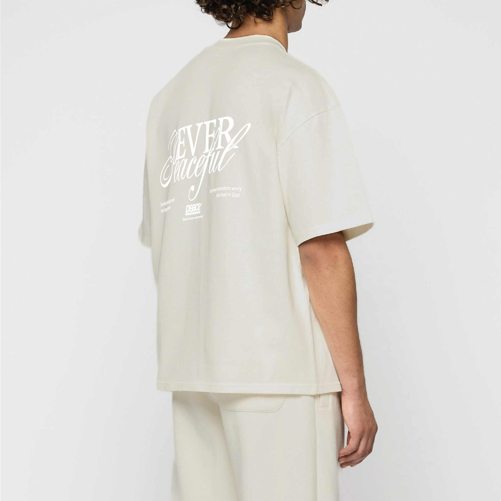Ever Peaceful Beige Loose Fit Tee | Peace® 80 PEACE STORE