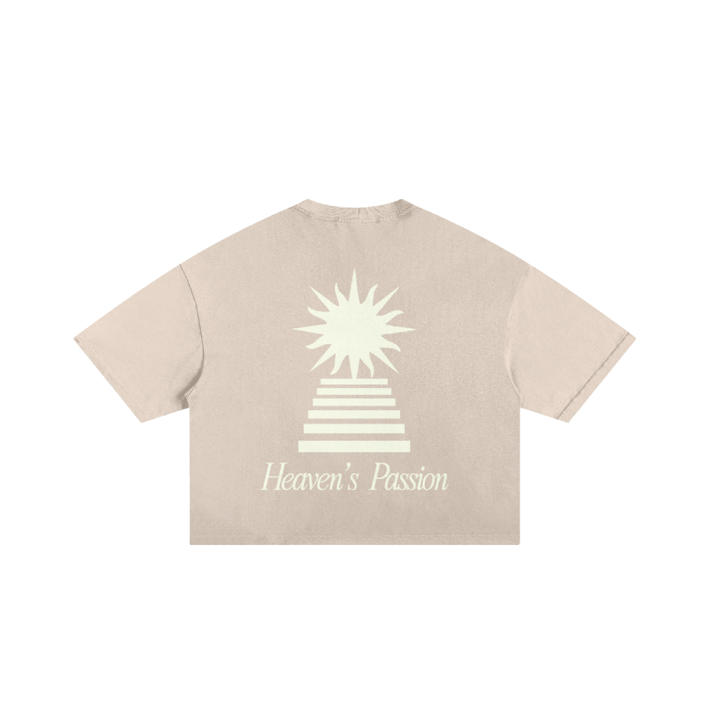 Heaven’s Passion Frayed Boxy Tee Wash Beige | Peace® PEACE STORE