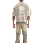 Heaven’s Passion Frayed Boxy Tee Wash Beige | Peace® PEACE STORE