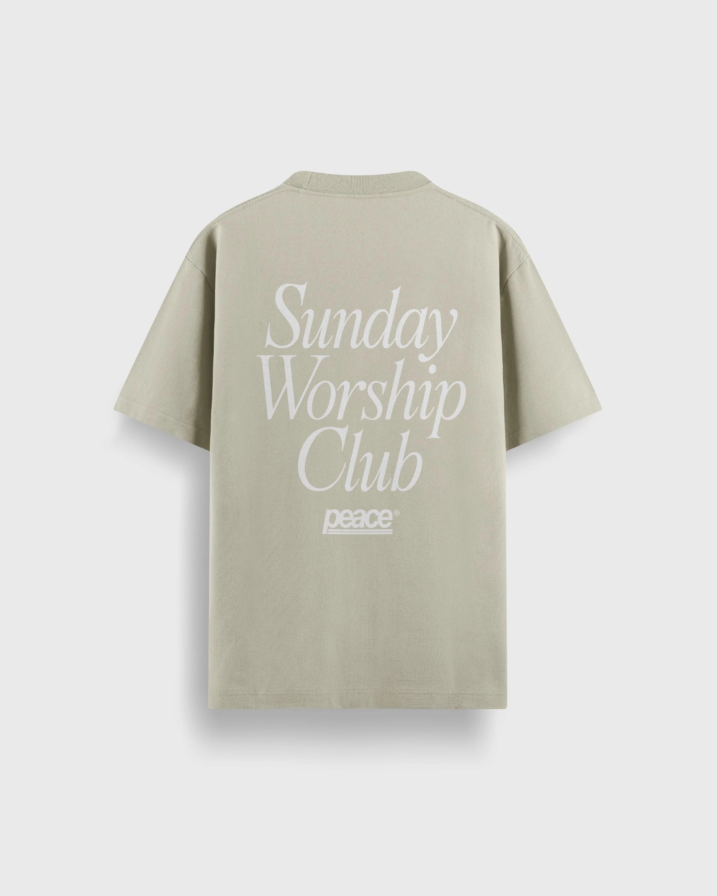Sunday Worship Club Beige Loose Fit Heavyweight Tee | Peace® ODMPOD
