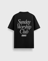 Sunday Worship Club Black Loose Fit Heavyweight Tee | Peace® ODMPOD
