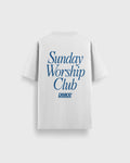 Sunday Worship Club White Loose Fit Heavyweight Tee | Peace® ODMPOD