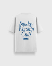 Sunday Worship Club White Loose Fit Heavyweight Tee | Peace® ODMPOD