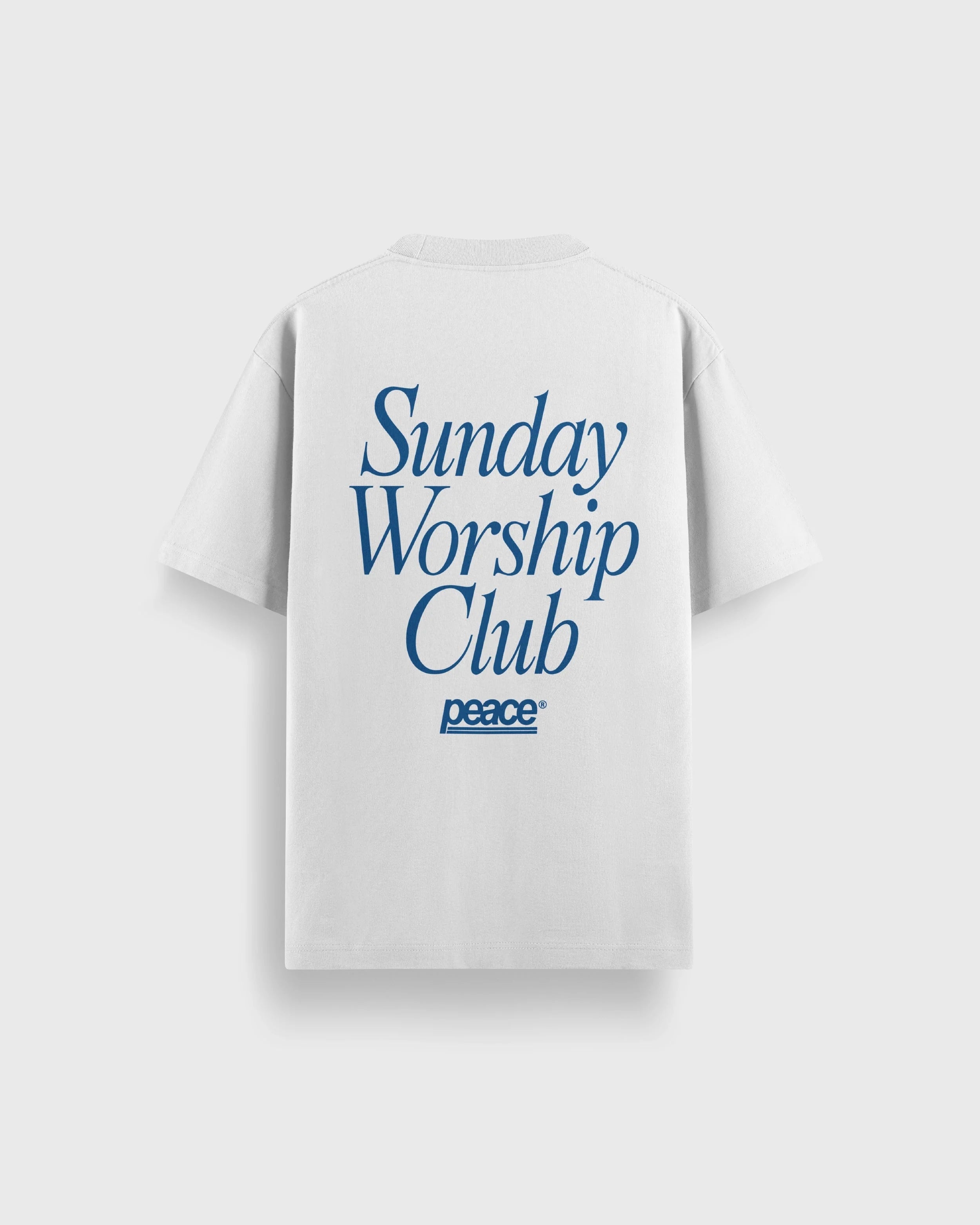 Sunday Worship Club White Loose Fit Heavyweight Tee | Peace® ODMPOD