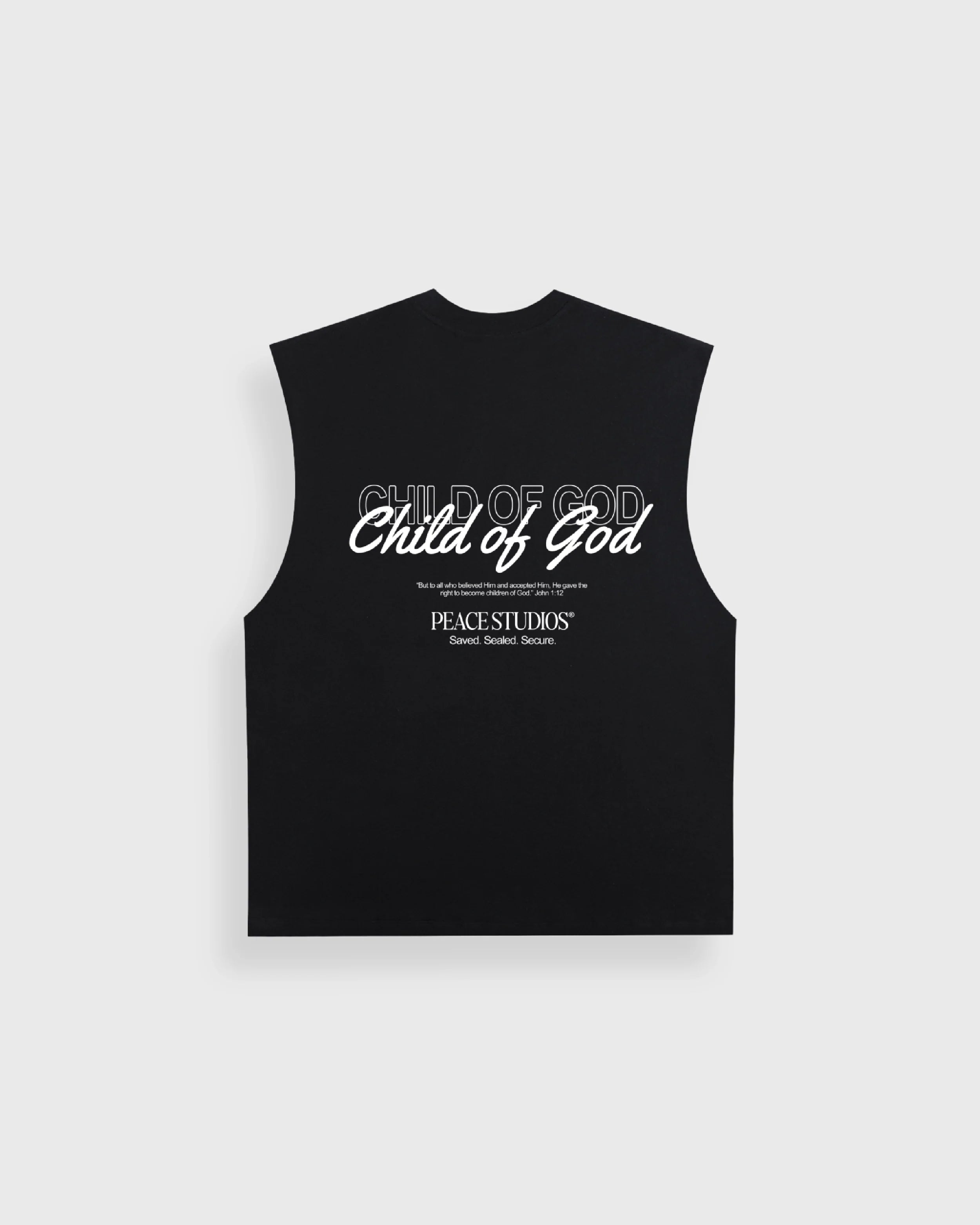 Child of God Black Raw Edge Tank Top | Peace®
