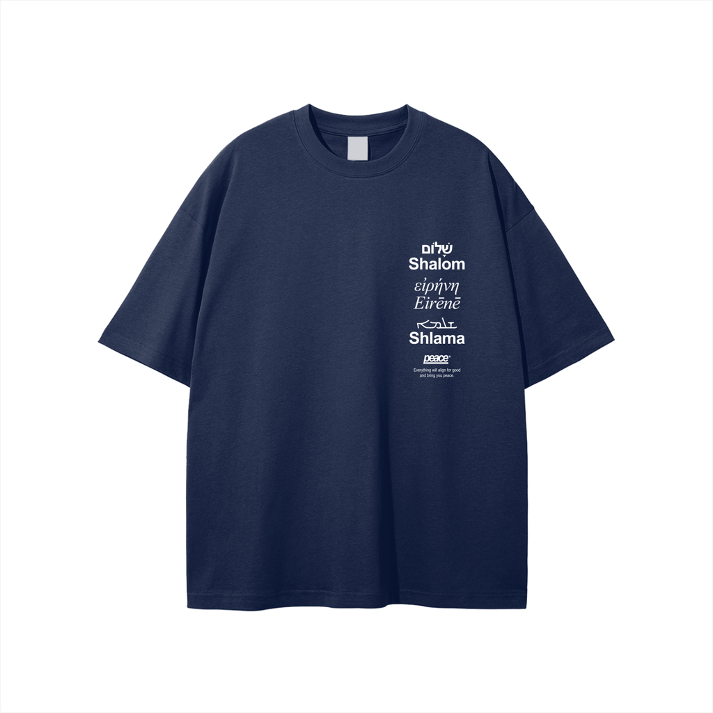 Shalom Basic Blue Loose Fit Tee | Peace® PEACE STORE