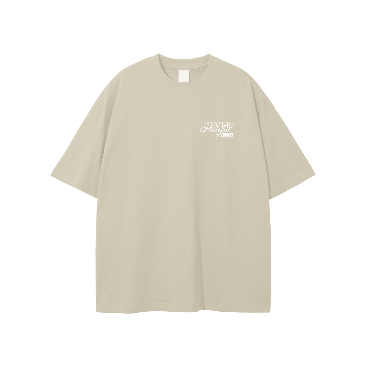 Ever Peaceful Beige Loose Fit Tee | Peace® 80 PEACE STORE