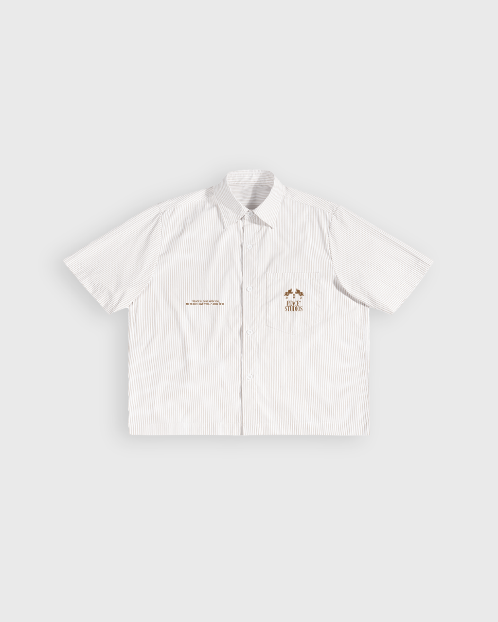 Know Jesus, Know Peace Oversized White Stripe Boxy Shirt | Peace®