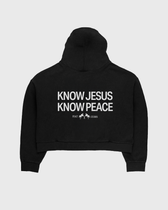 Know Jesus, Know Peace Premium Black Boxy Hoodie | Peace®