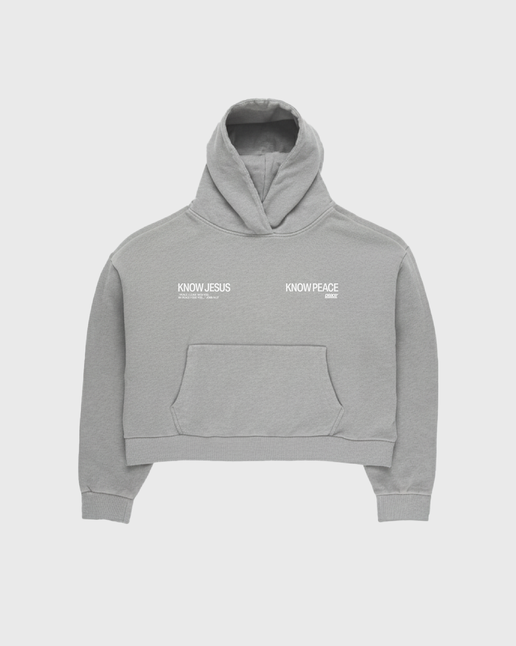 Know Jesus, Know Peace Premium Gray Boxy Hoodie | Peace®