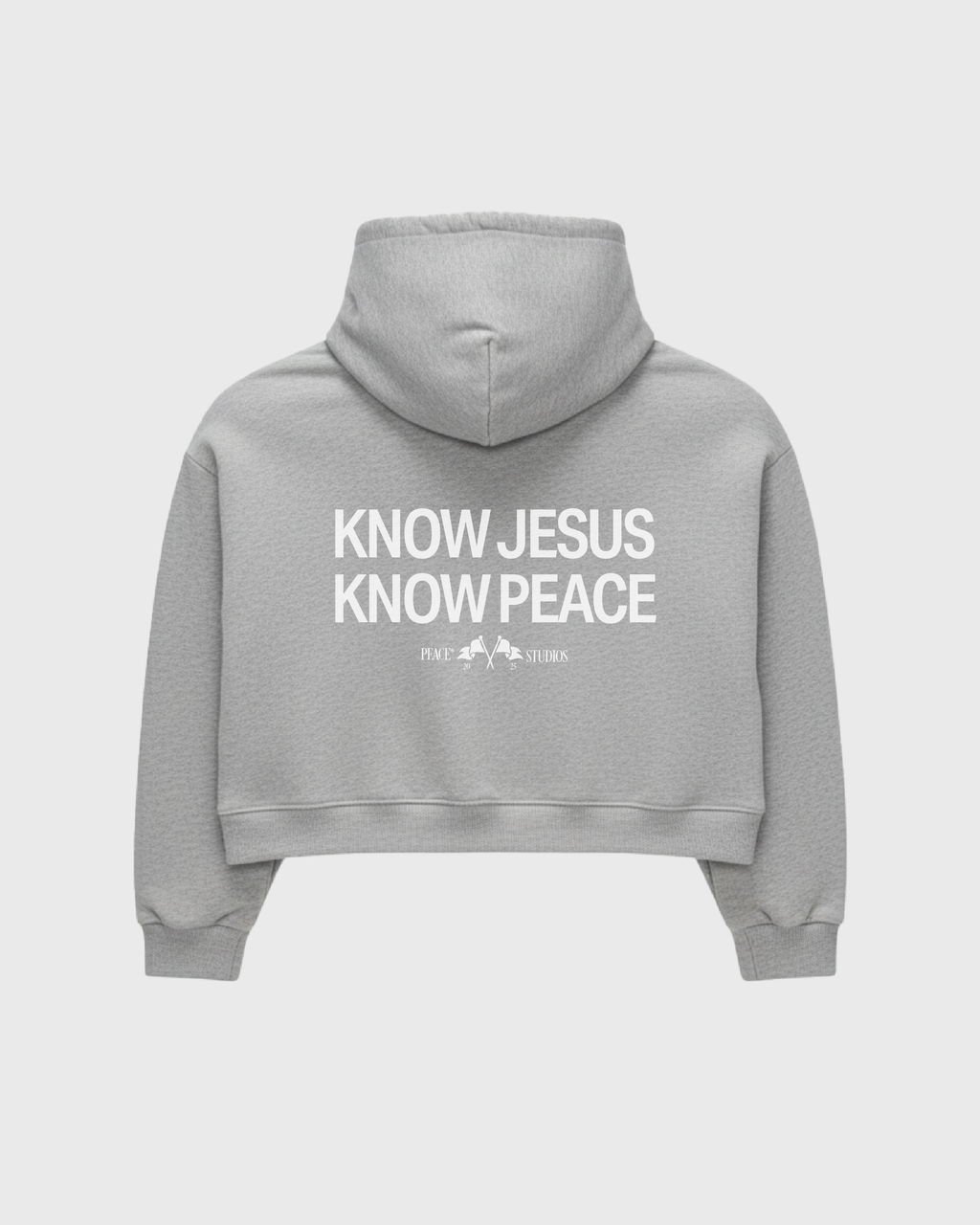 Know Jesus, Know Peace Premium Gray Boxy Hoodie | Peace®
