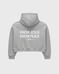 Know Jesus, Know Peace Premium Gray Boxy Hoodie | Peace®