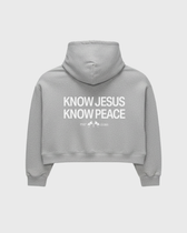 Know Jesus, Know Peace Premium Gray Boxy Hoodie | Peace®