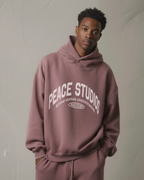 Peace® Studios Premium Enzyme-Washed Boxy Frayed Hoodie | Vintage Red