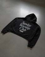 Sunday Worship Club Premium Black Boxy Hoodie | Peace®