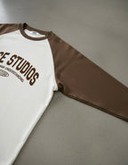 The Signature Brown and White Raglan Long-Sleeve Tee | Peace®