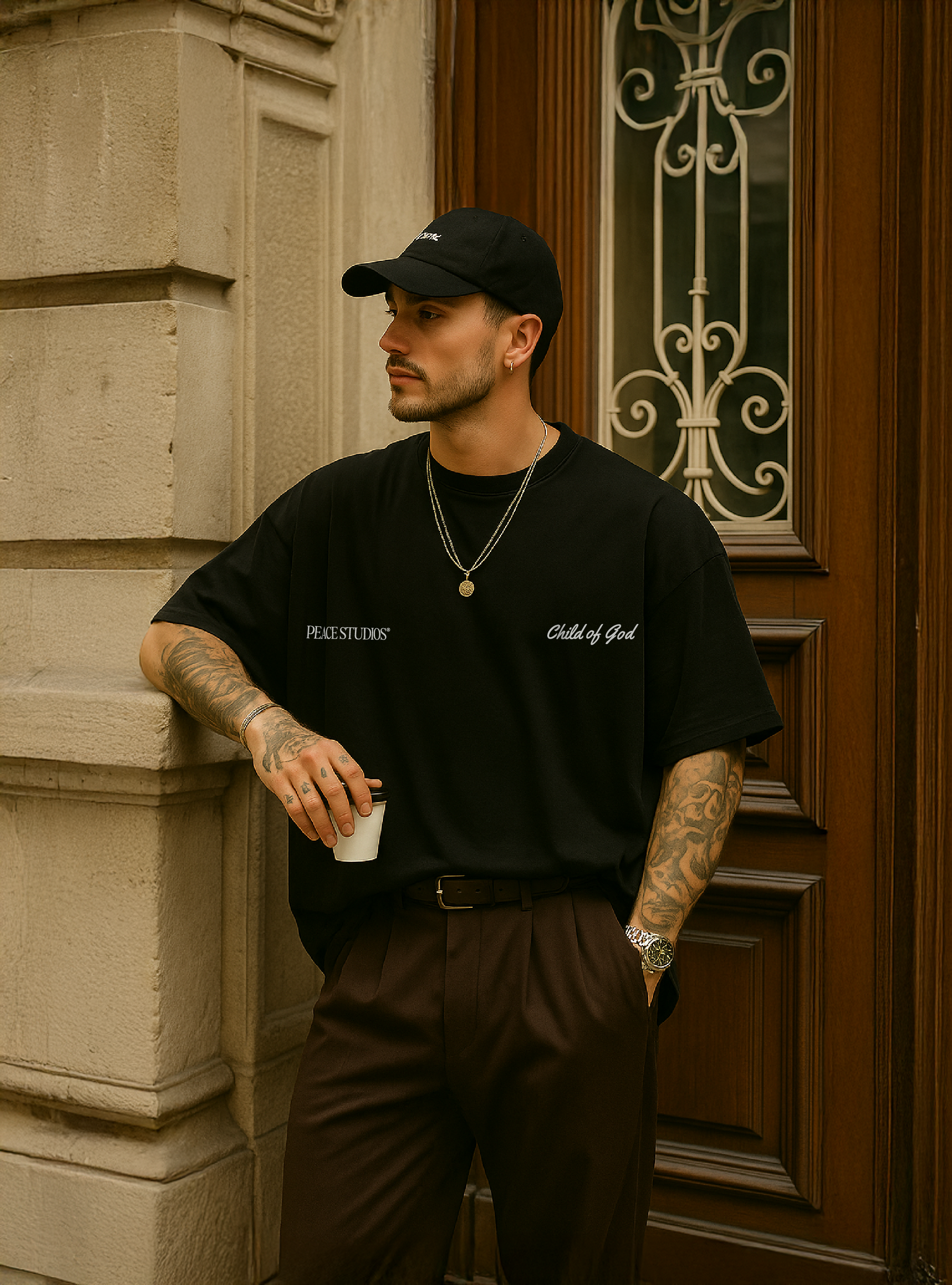 Child of God Black Heavyweight Loose Fit Tee | Peace®