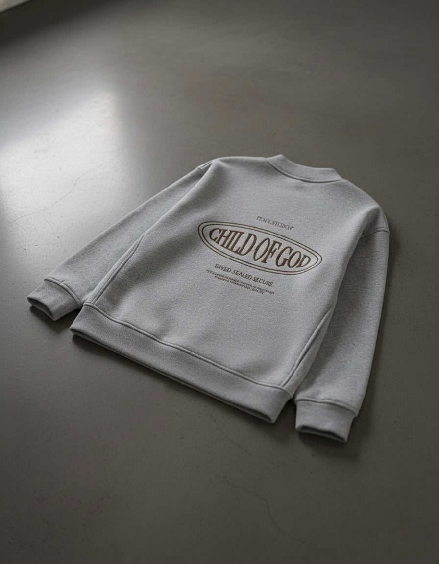 Child of God II Gray Essential Heavyweight Sweat Cardigan | Peace®