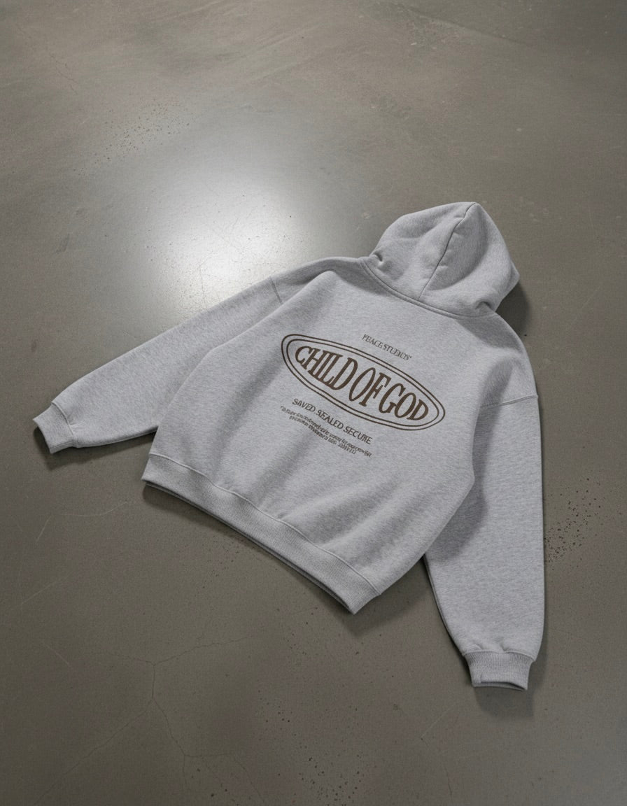 Child of God II Gray Dual-Zip Fleece Boxy Hoodie | Peace®