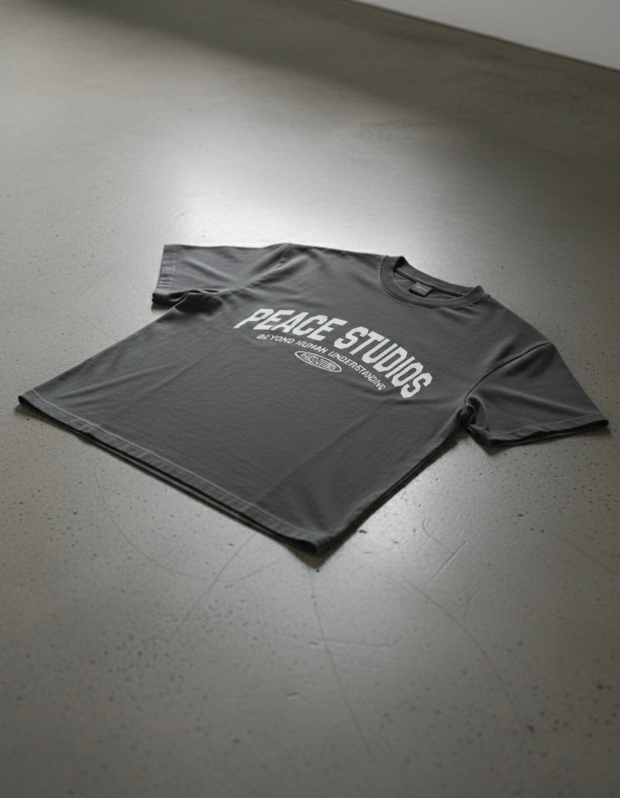 The Signature Dark Gray Washed Loose Fit Tee | Peace®