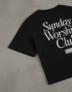 Sunday Worship Club Boxy Tee Black | Peace®