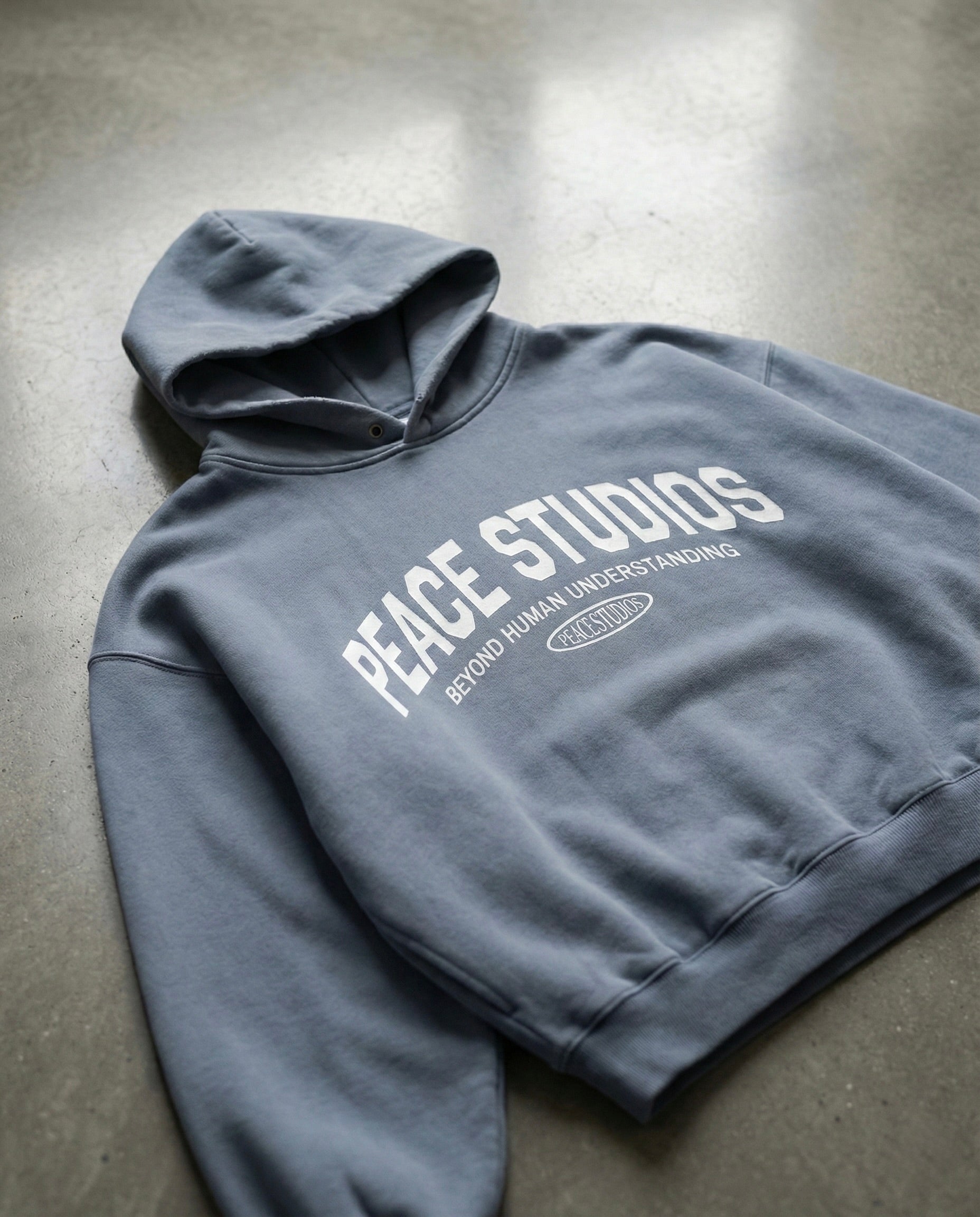 The Signature Collection Blue Oversized Heavyweight Hoodie | Peace®