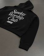 Sunday Worship Club Premium Black Boxy Hoodie | Peace®