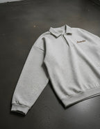 Peacemaker Heavyweight Oat Gray Fleece Polo Sweatshirt | Peace®