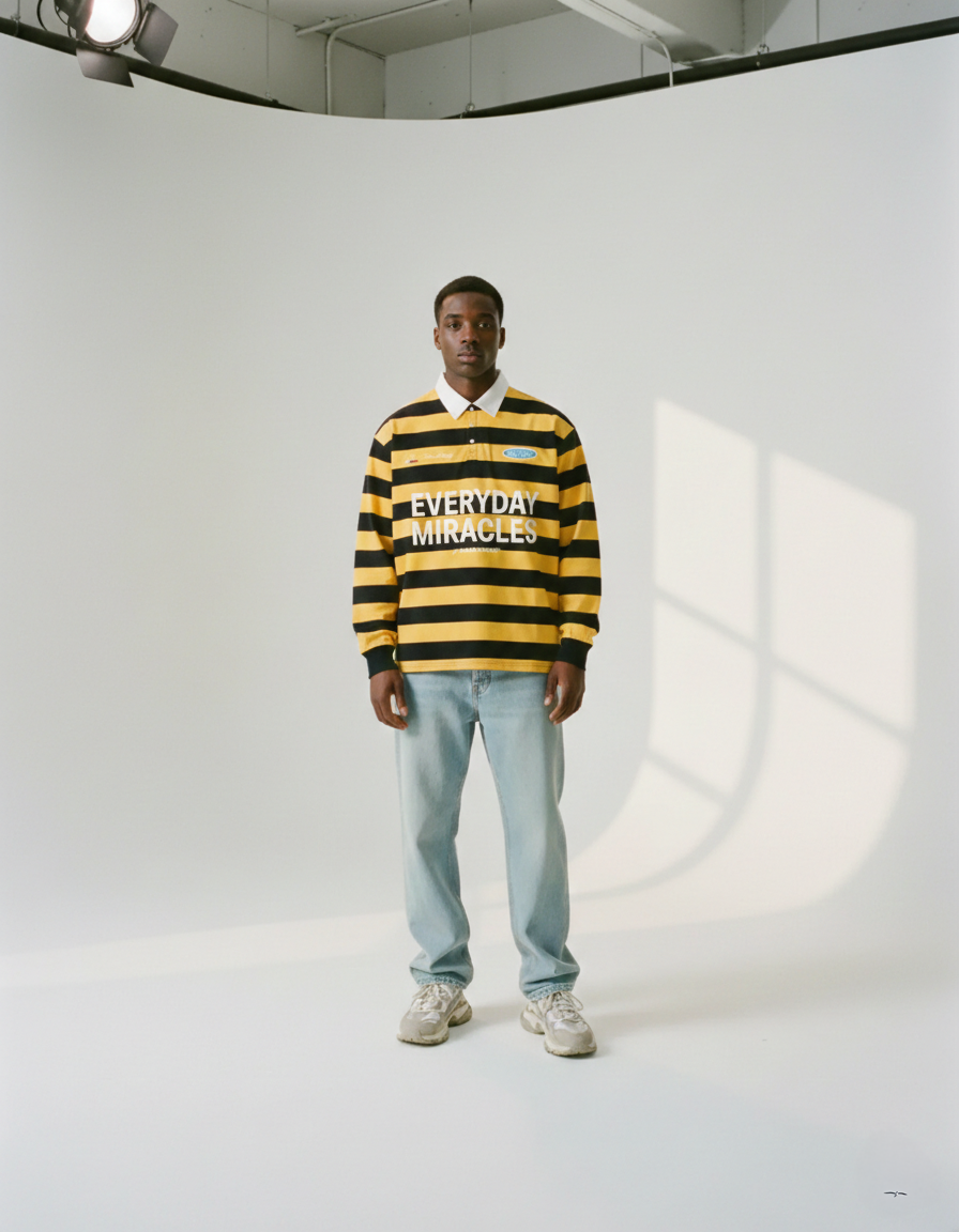 Everyday Miracles Yellow Stripe Polo Shirt | Peace®