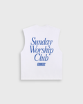 Sunday Worship Club White Raw Edge Tank Top | Peace®