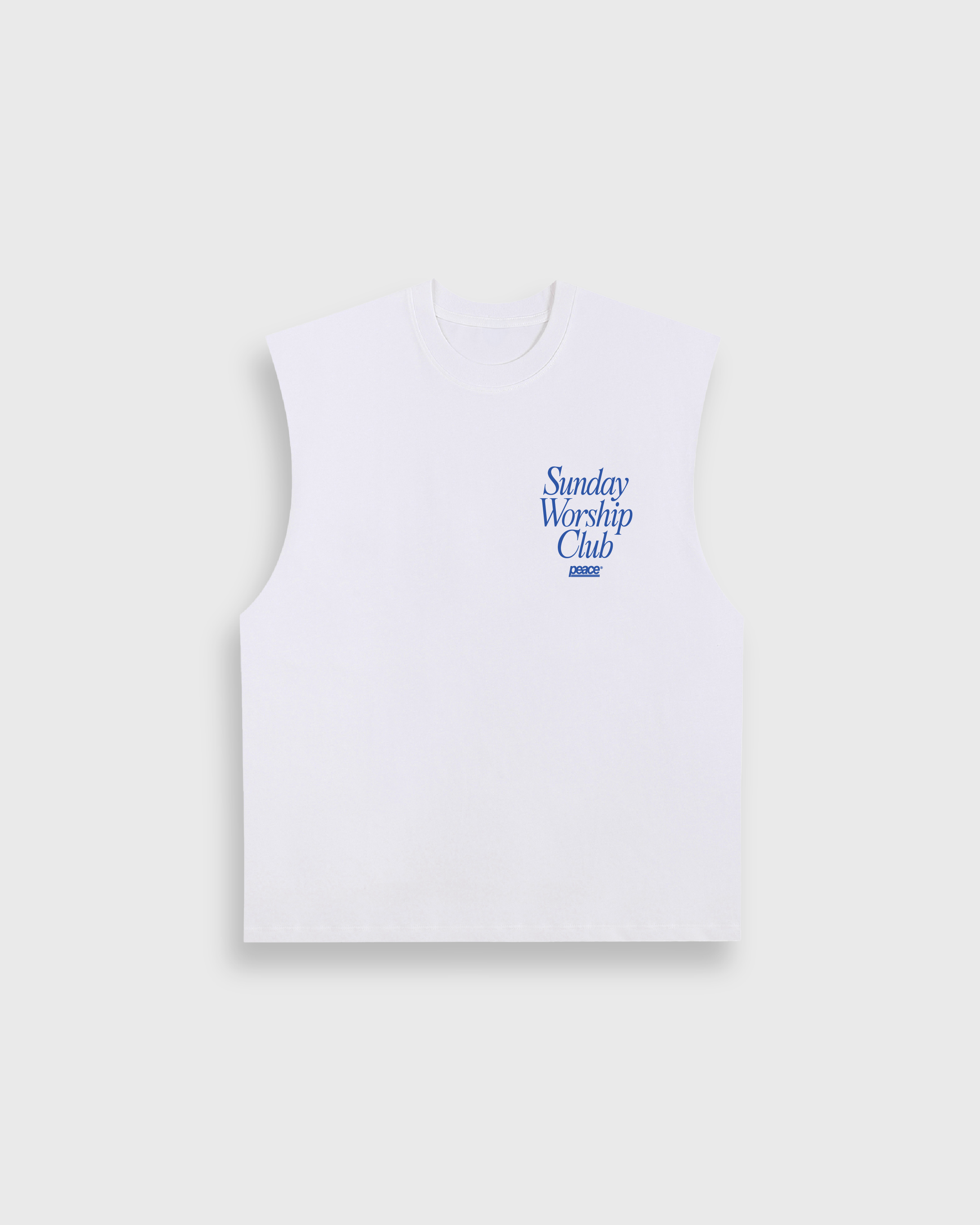 Sunday Worship Club White Raw Edge Tank Top | Peace®