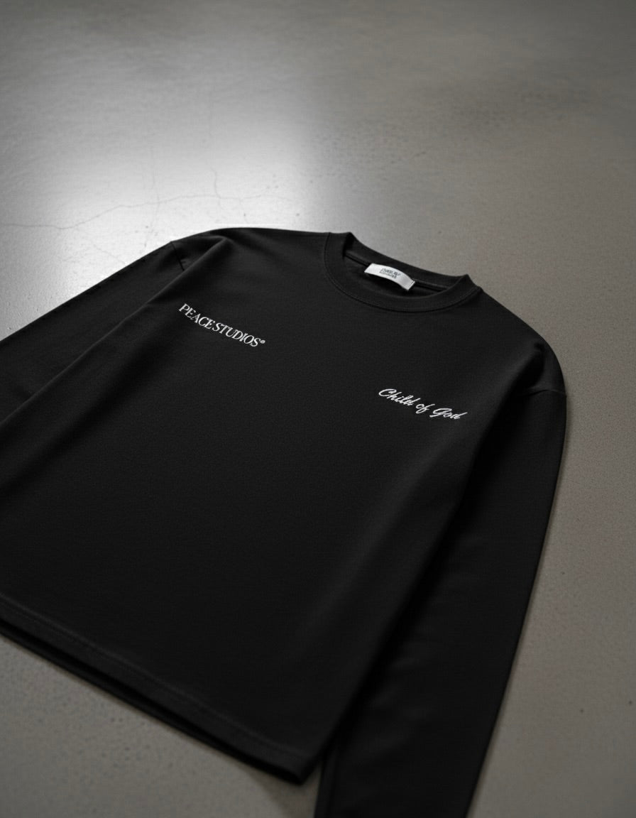 Child of God Longsleeve Loose Fit Tee Black | Peace®