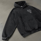 Sunday Worship Club Premium Black Acid Washed Oversized Hoodie | Peace®